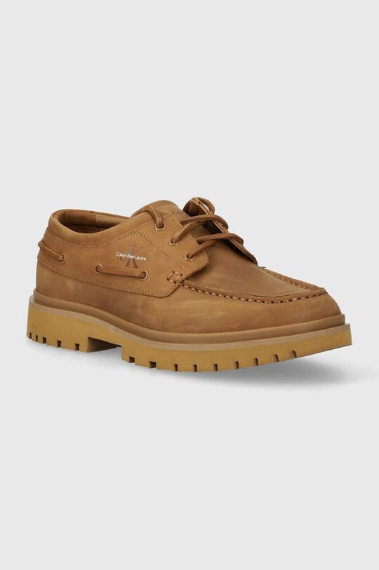 

Кожаные мокасины Hybrid Boat Shoe Slipon Lh Btw Calvin Klein Jeans, бежевый