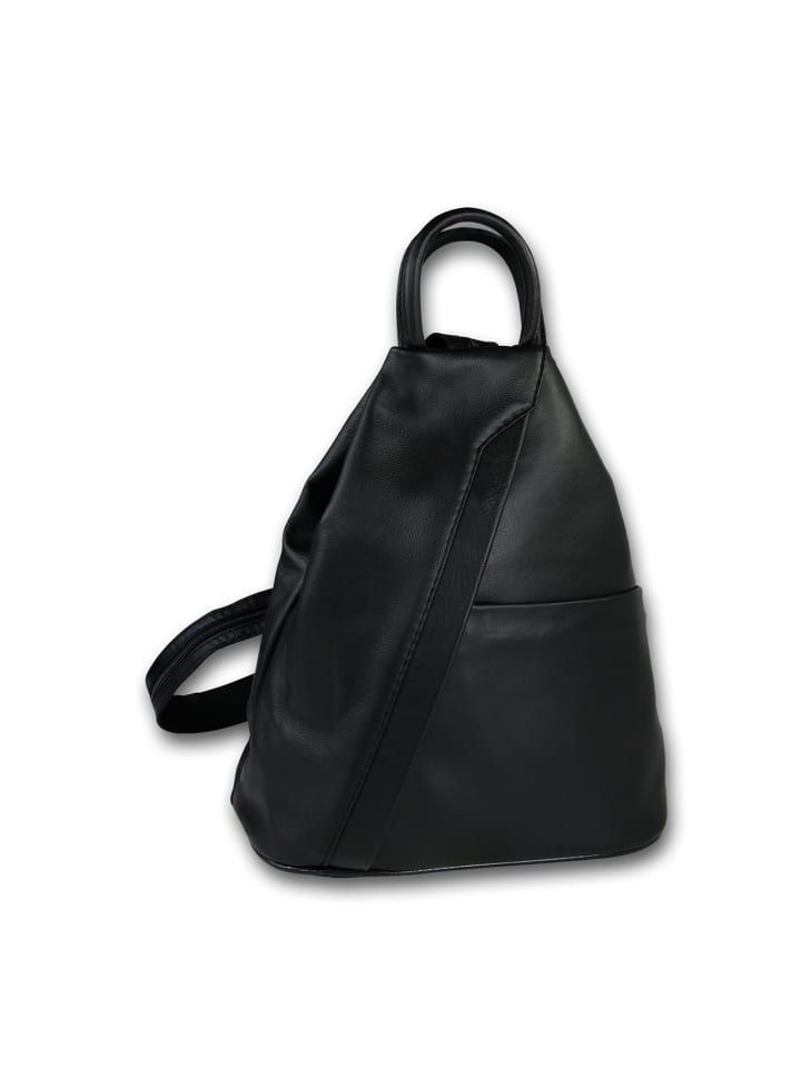 

Кожаный городской рюкзак, сумка через плечо Toscanto, черный, примерно 26 см