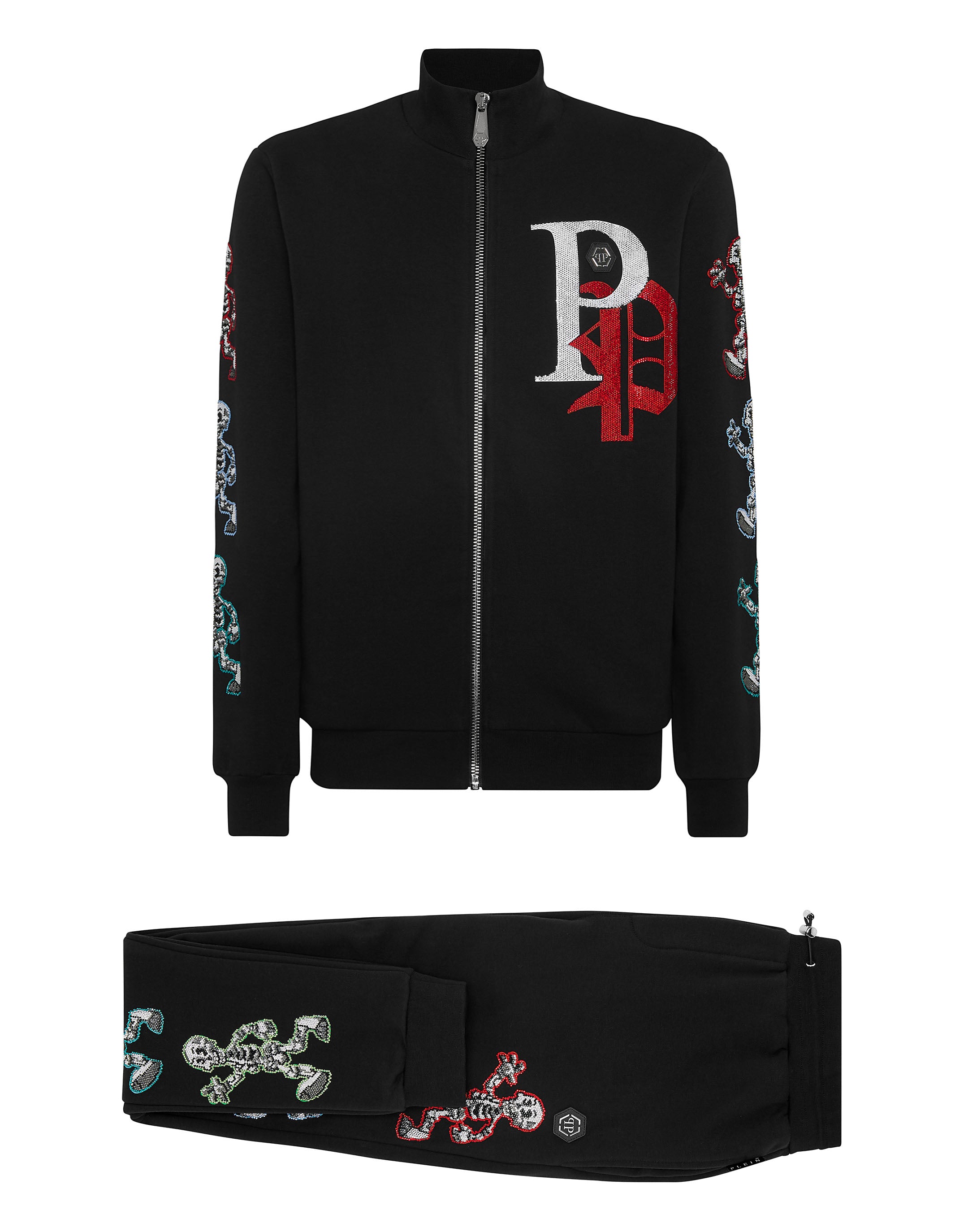 

Комплект для бега: толстовка с капюшоном/брюки Skeleton PHILIPP PLEIN, черный
