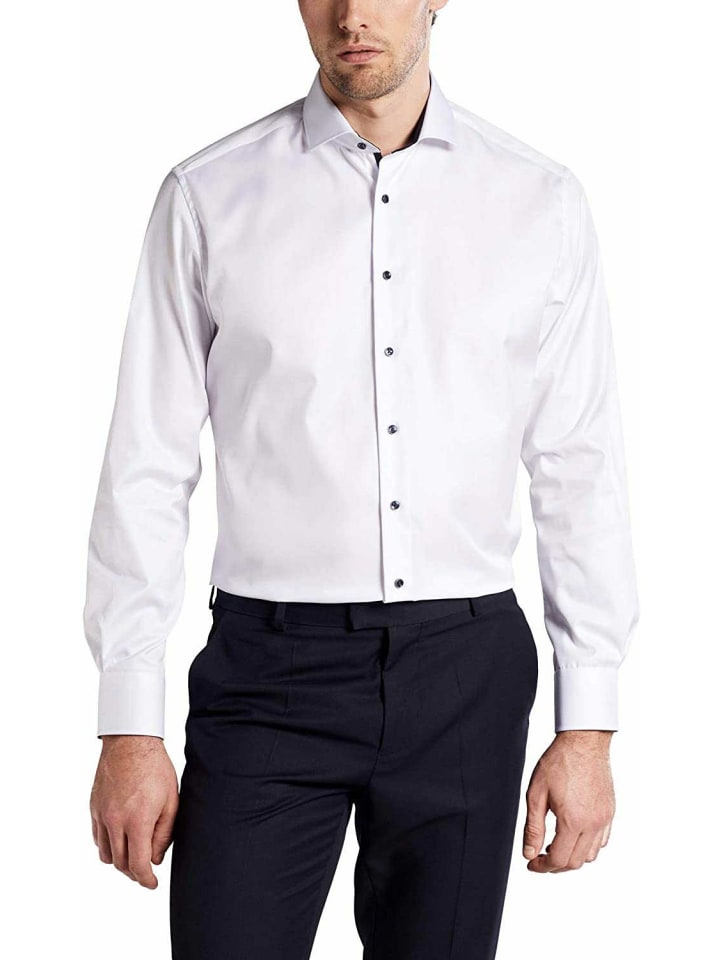 

Повседневная рубашка с длинными рукавами для мужчин белого цвета Eterna