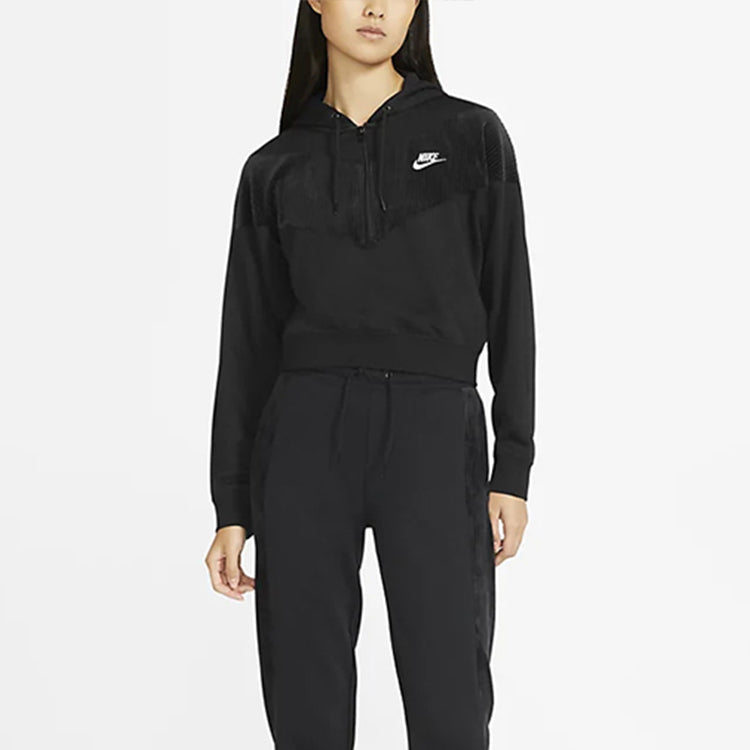 Толстовка (WMNS) AS W Nike Sportswear HRTG HZ VELOUR Black — фото 3
