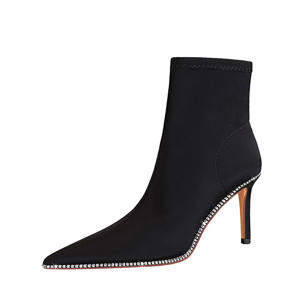 QITUMAUL Женские ботинки на каблуке 7,5 см цвета хаки, цвет Khaki[Heel Height 7.5cm] — фото 4