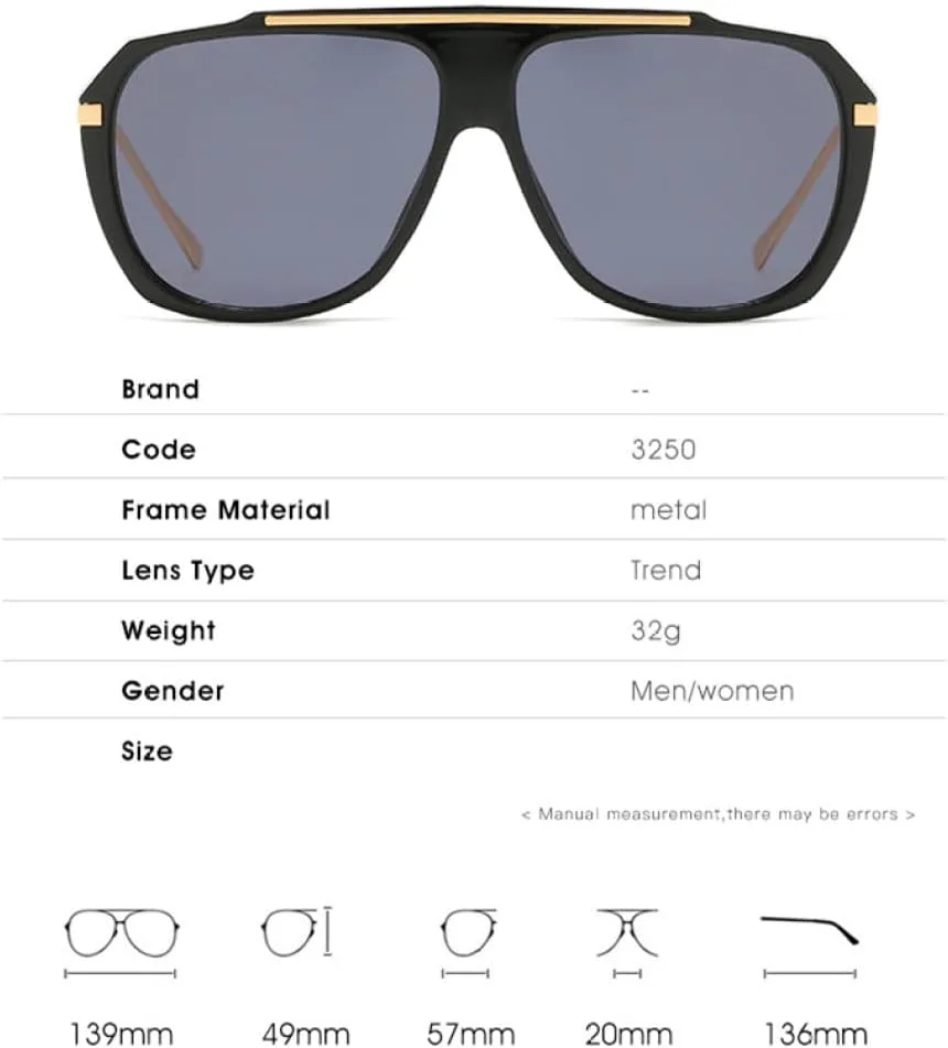 

Солнцезащитные очки 2027 года в крупной оправе для мужчин и женщин, сочетание металла и пластика, модные градиентные очки с защитой от УФ-излучения UV400 MTZJH, C6