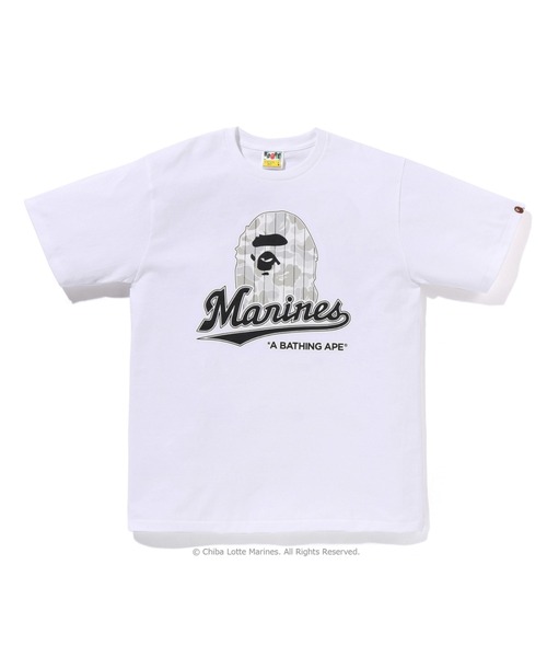 

A BATHING APE Футболка с принтом, BAPE X CHIBA LOTTE MARINES, белая
