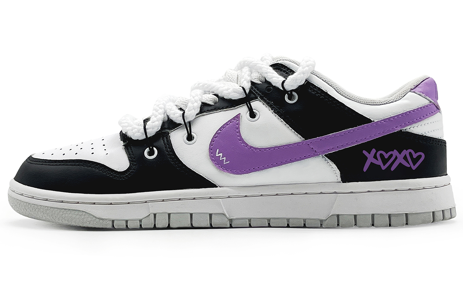 

Nike Кроссовки для скейтбординга dunk 'neutral grey' с амортизацией, износостойкие низкие детские unisex фиолетовые