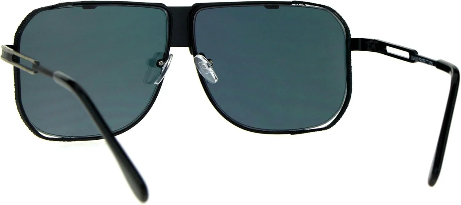 

PASTL Модные солнцезащитные очки в стиле ретро-модерн, квадратная металлическая оправа, зеркальные линзы, защита от УФ-излучения UV 400, Black (Pink Mirror)