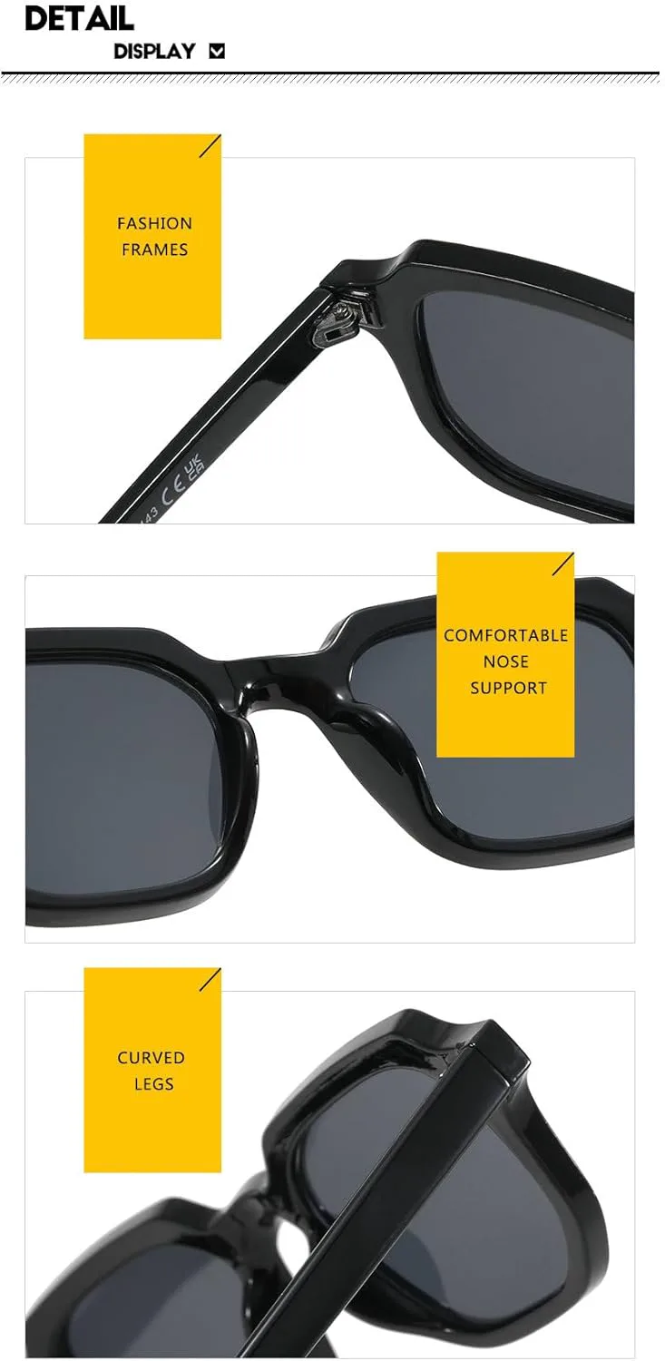 

Солнцезащитные очки Melrose Retro Square для женщин, модные градиентные очки с защитой от УФ-излучения UV400, модные панк-очки для мужчин, артикул 13110, Black Tea