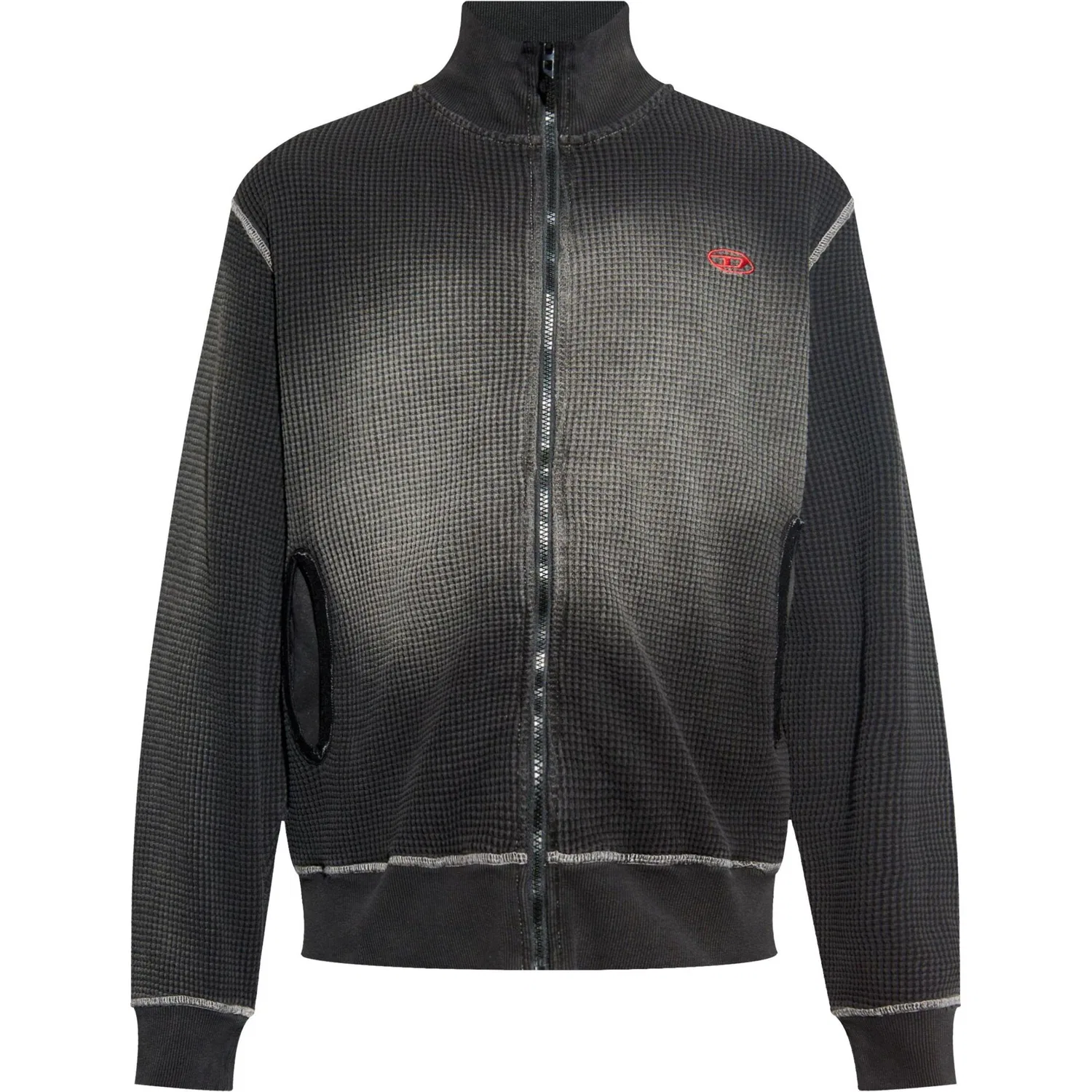 Толстовка S Wafy Zip Faded Effect DIESEL, Black