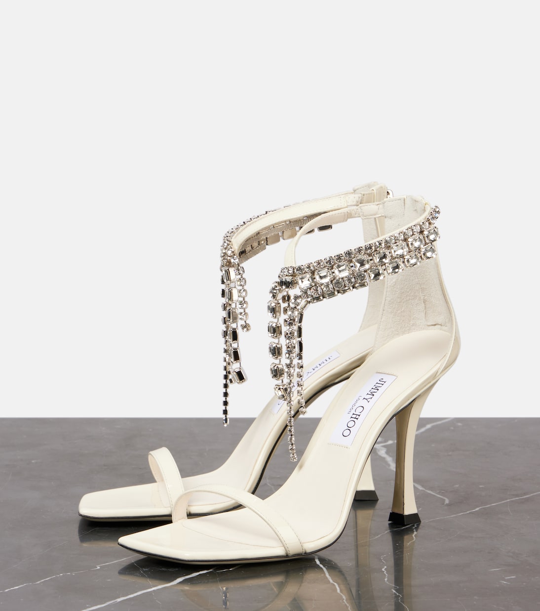 Сандалии Verity 100 из декорированной кожи Jimmy Choo, Latte — фото 4