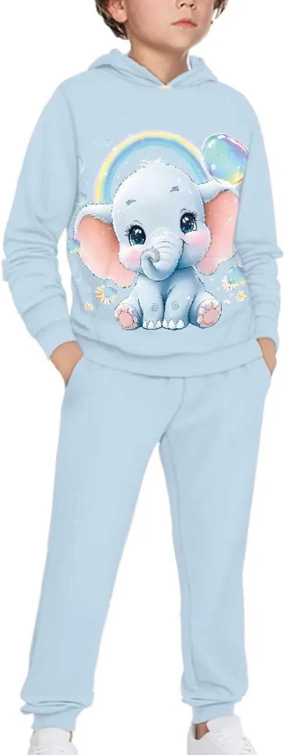 Детский спортивный костюм из толстовки и джоггеров YECARYPOD, цвет Elephant,blue — фото 3