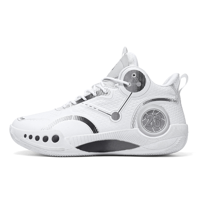 

GQWE Антискользящие износостойкие баскетбольные кроссовки унисекс с кожаным верхом бело-серые, цвет Leather Upper White Gray