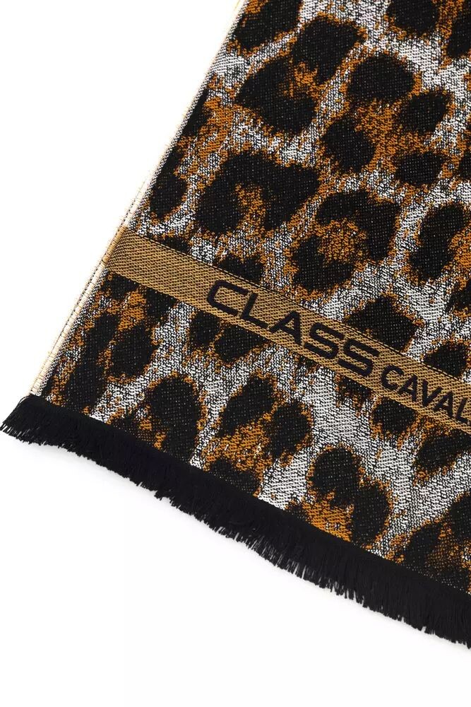 

Cavalli Class Элегантный мужской шарф Animalier Fantasy, коричневый