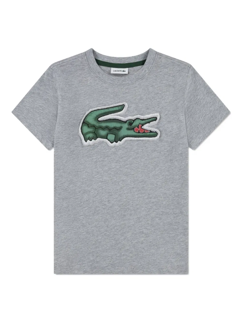 Футболка с аппликацией логотипа Lacoste Kids, серый