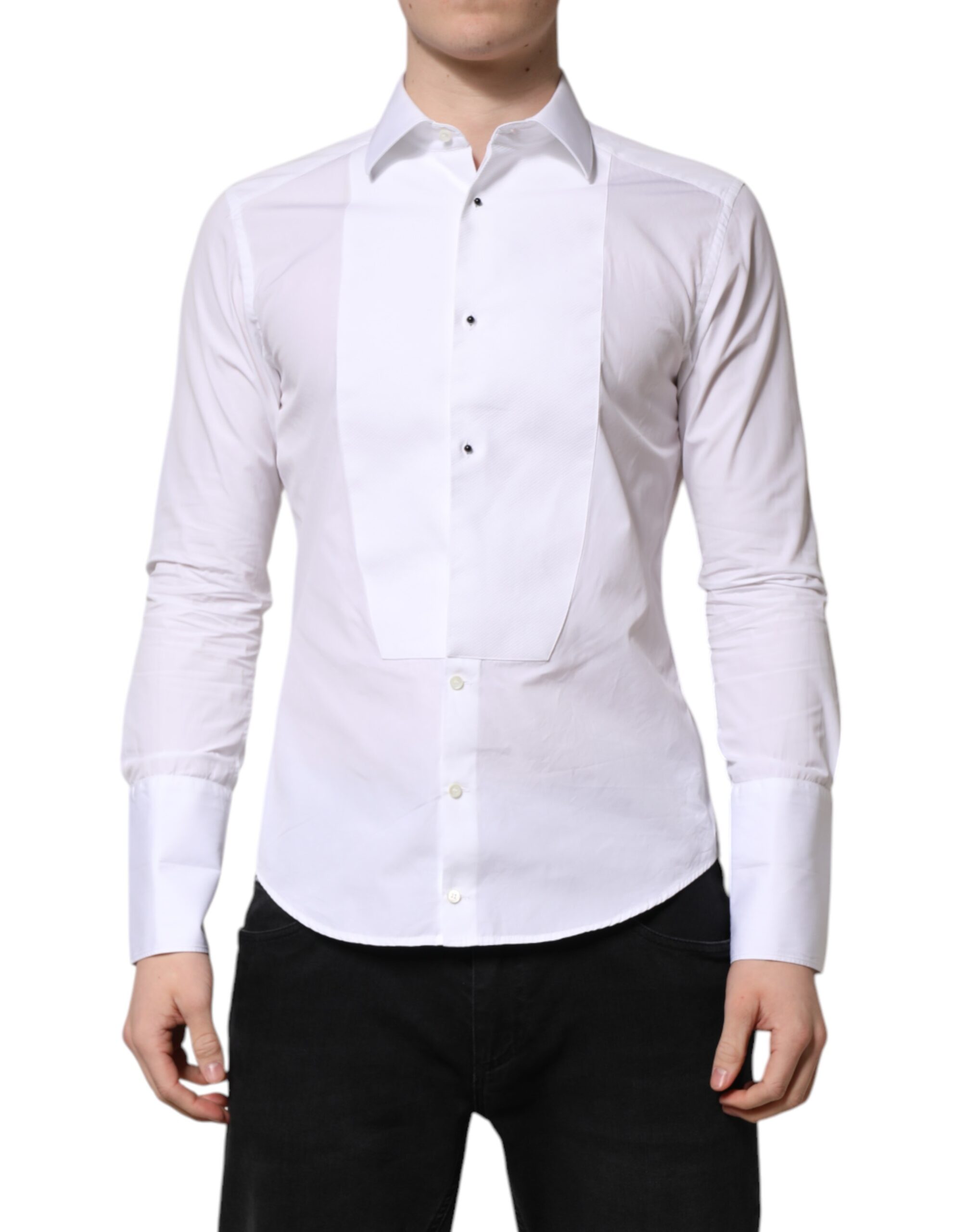 

Белое золото с длинным рукавом платье мужская формальная рубашка Dolce & Gabbana, White