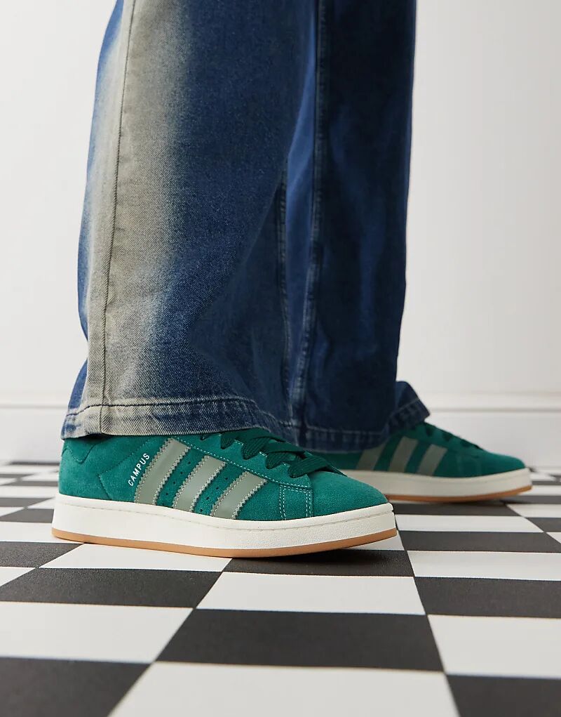 Кроссовки Campus 00 темно-зеленого и серебристого цветов adidas Originals — фото 3