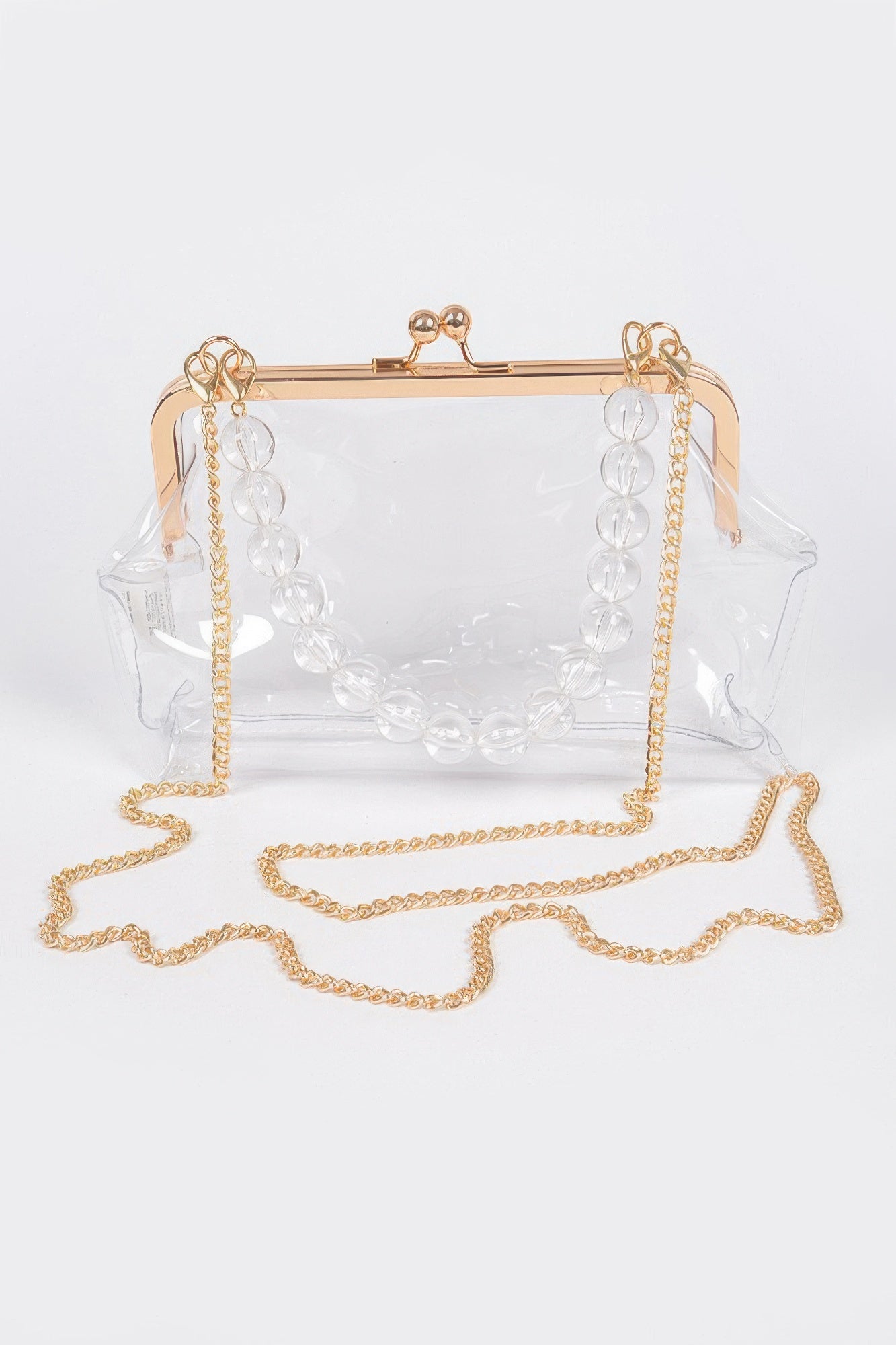 

Винтажная застежка ПВХ клатч FASHNZFAB, Clear