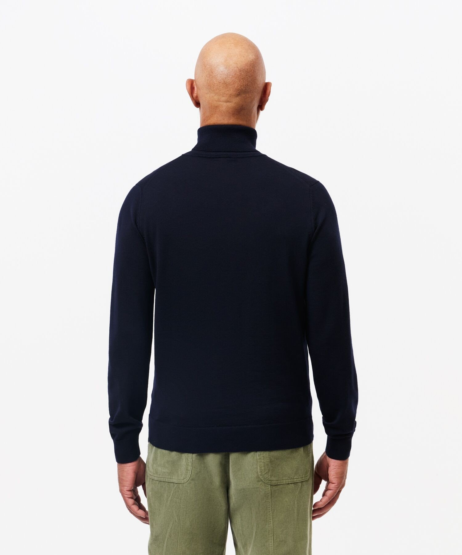 Свитер с высоким воротником из мериносовой шерсти LACOSTE, Dark Navy — фото 3