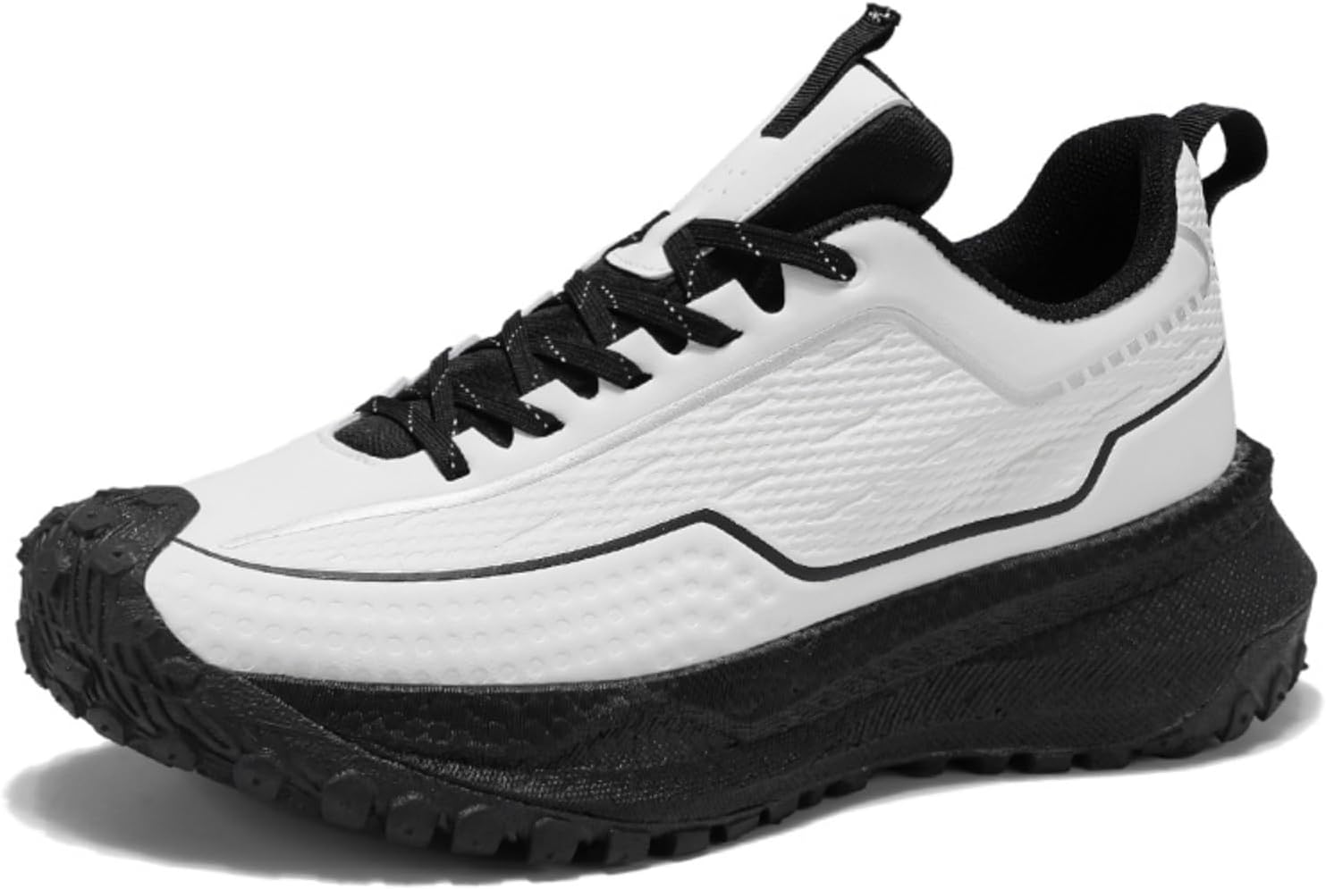 

Мужские кроссовки на шнуровке для улицы с усиленным носком и противоскользящей подошвой, идеально подходящие для ежедневной носки, легких тренировок и повседневной активности Lshwcift, белый