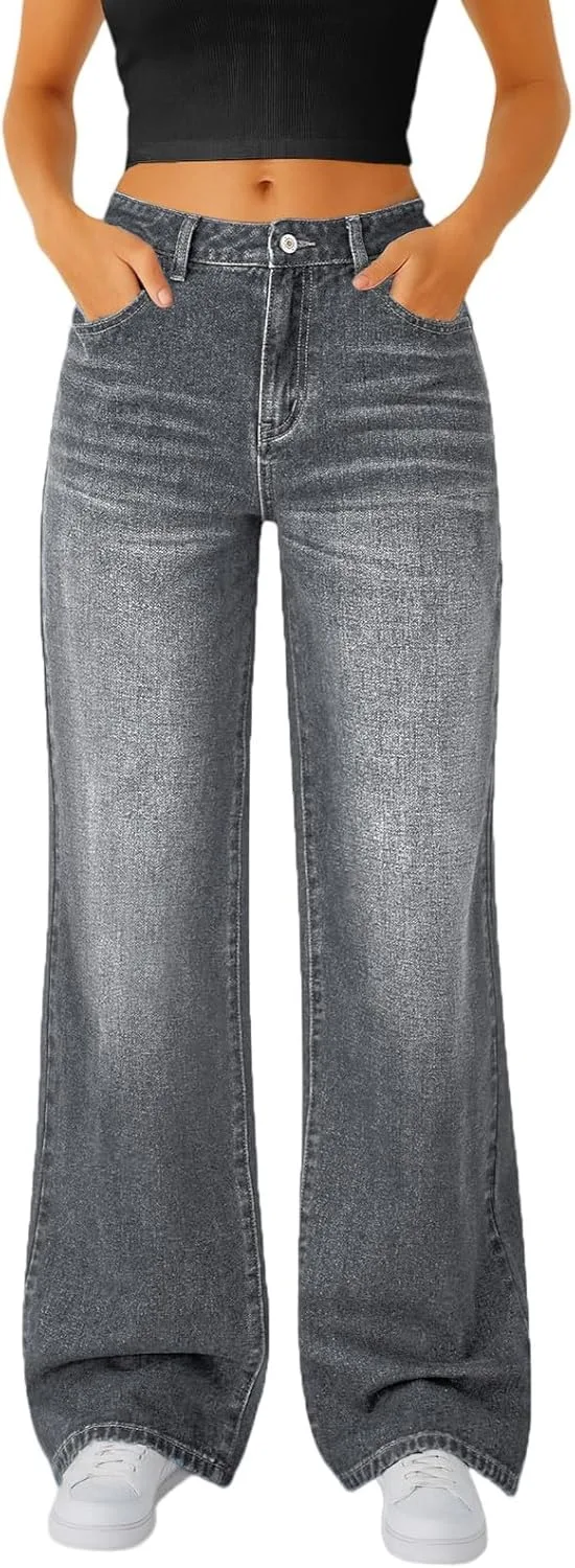 

Женские джинсы wide leg baggy boyfriend high waisted straight leg stretchy light wash vintage cowgirl