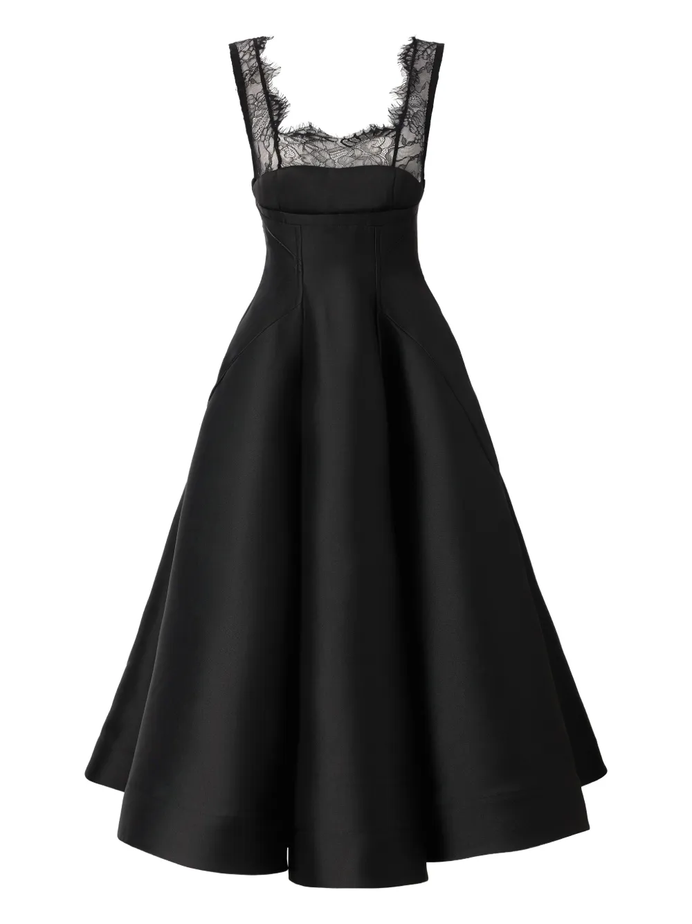 

Расклешенное миди-платье с кружевной отделкой Araftu, черный