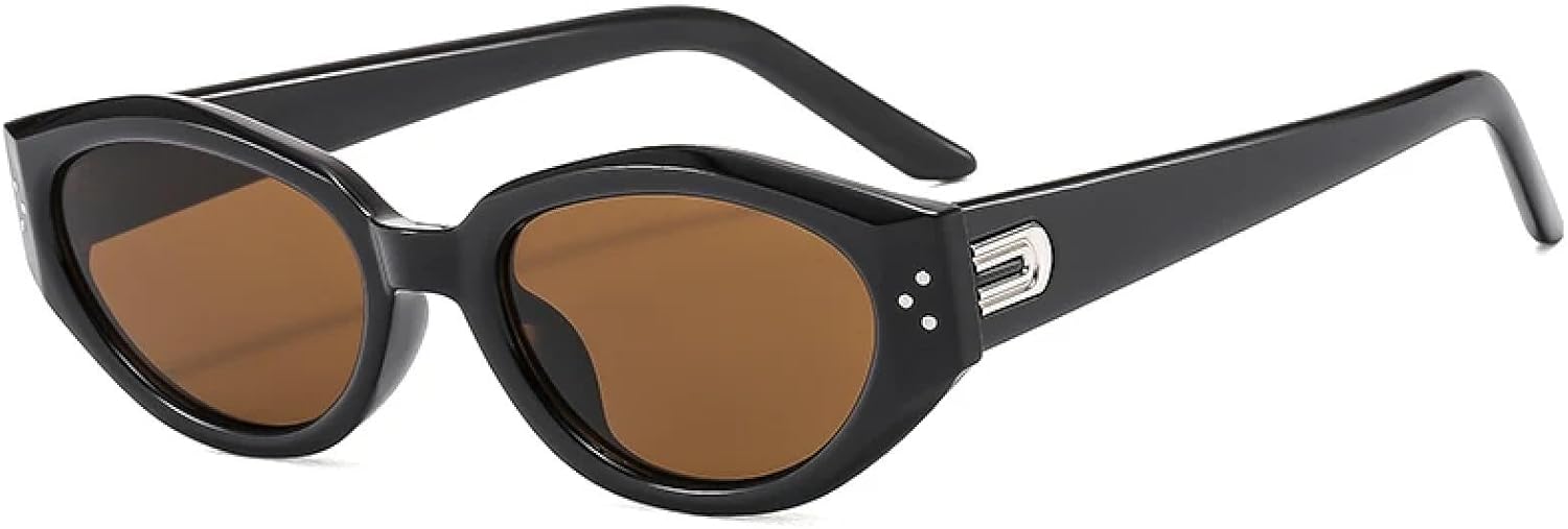 

Солнцезащитные очки с защитой от УФ-излучения UV400 | Маленький размер "кошачий глаз" | Для женщин и мужчин | Для занятий спортом на открытом воздухе и вождения DSVIGF, Black Brown