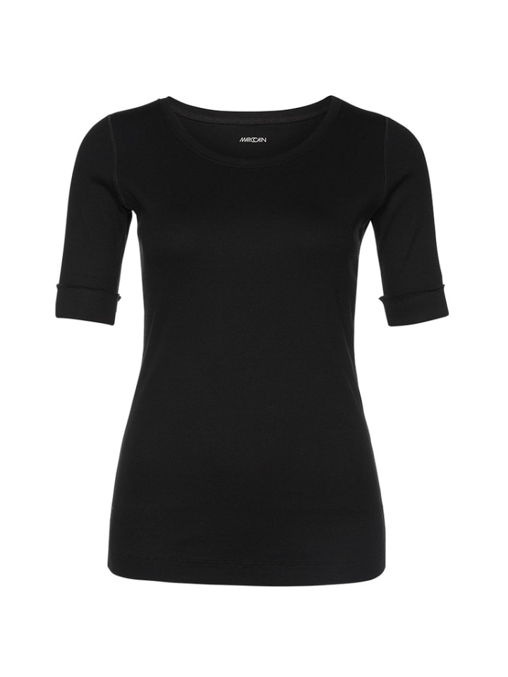 

Рубашка с круглым вырезом и короткими рукавами черного цвета MARC CAIN