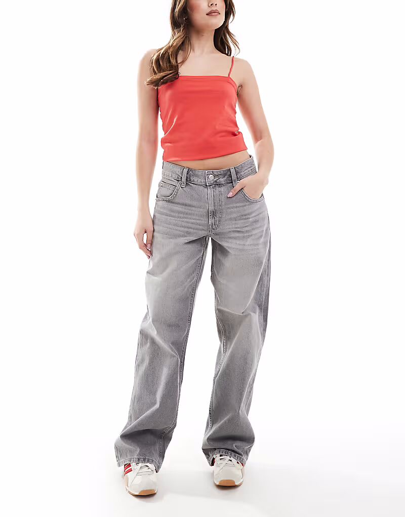 

Широкие джинсы ASOS DESIGN серого цвета