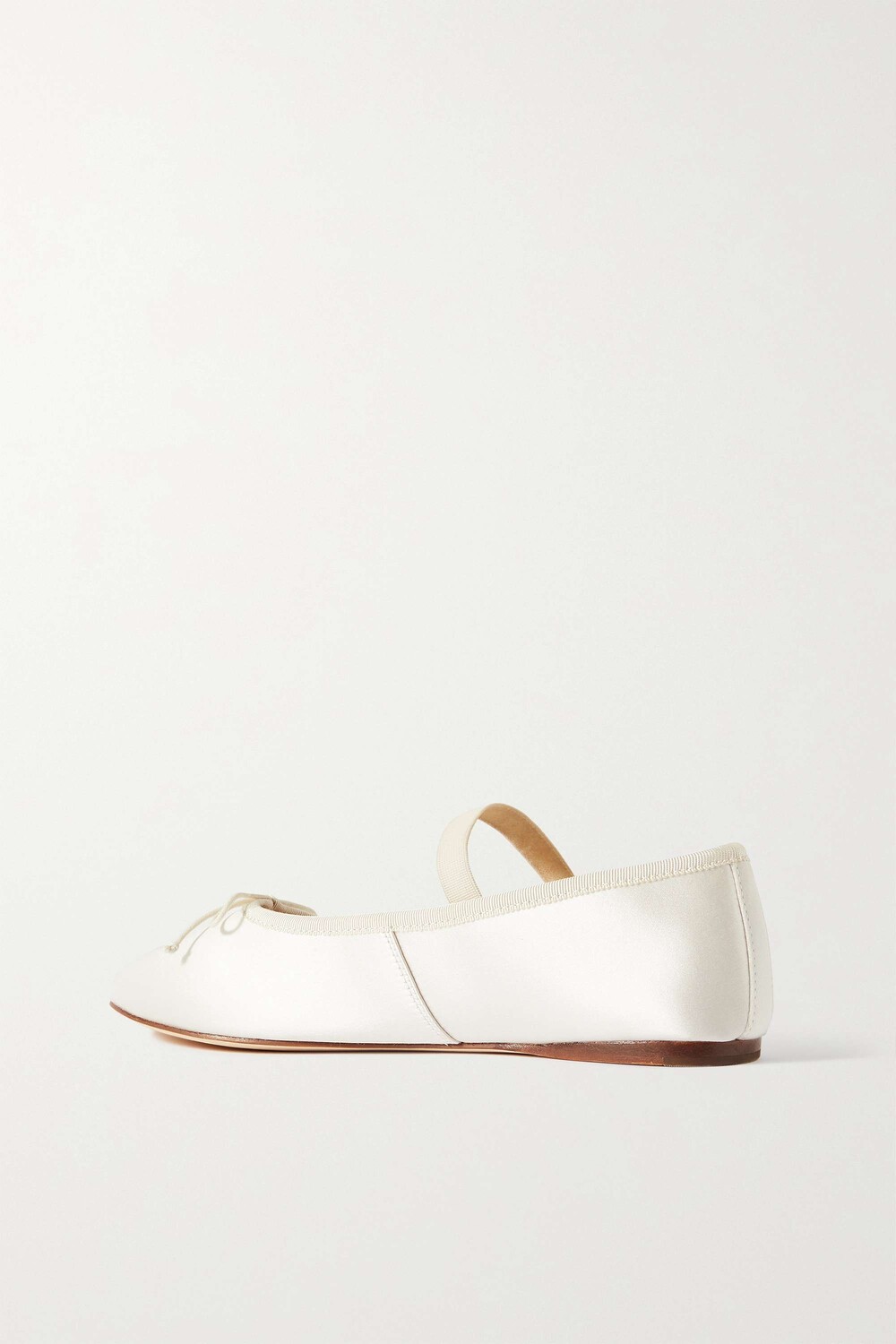 LOEFFLER RANDALL + NET SUSTAIN Атласные балетки Leonie с отделкой в ​​рубчик, слоновая кость