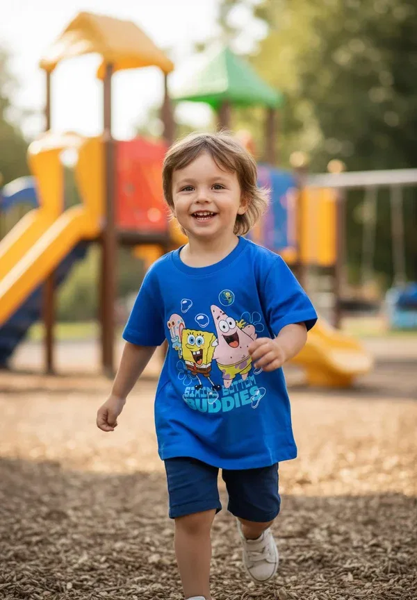 Футболка Schwammkopf t-shirt fun shirt oberteil kurzärmlig print t-shirt Spongebob, синий — фото 2