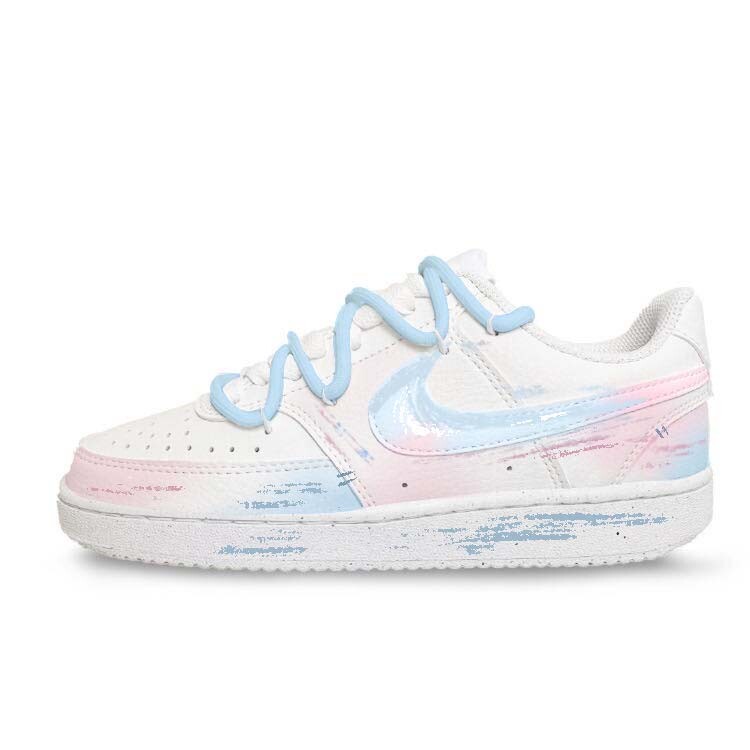 

Кроссовки Nike Court Vision 1 Skateboarding Shoes Unisex Low-top Blue Pink White, розовый