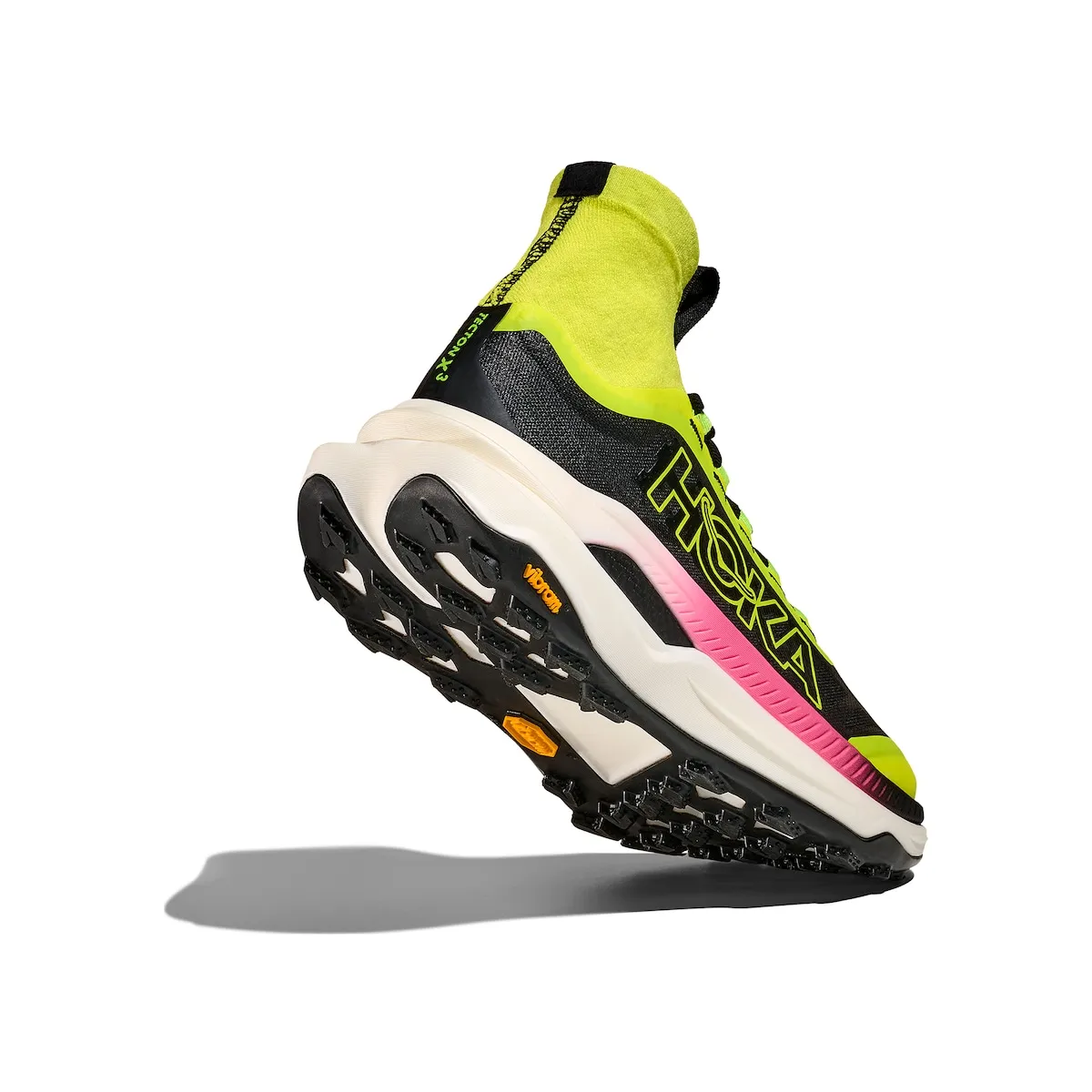 Женские трейловые кроссовки TECTON X 3 Hoka, флюоресцентный желтый — фото 4