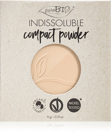 

Порошок в компакте заполнение puroBIO Cosmetics Indissouble, T01 9 g