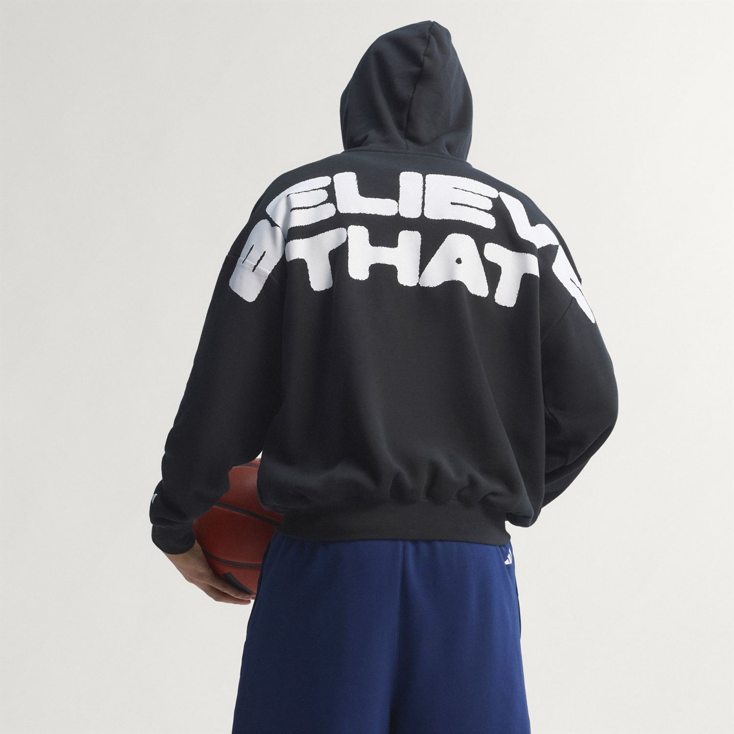 Худи Adidas Originals Anthony Edwards Believe That, черный — фото 3