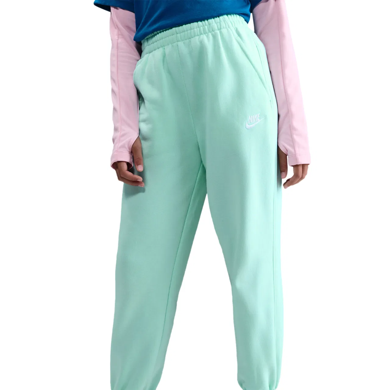 Детские брюки Club LBR Oversized Fleece Nike, цвет White/Mint Foam/Mint Foam