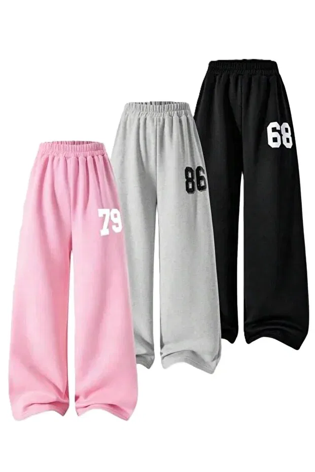 Детский спортивный костюм для девочек с принтом 3-предметный Nplstore, Pembe-Grimelanj-Syh1