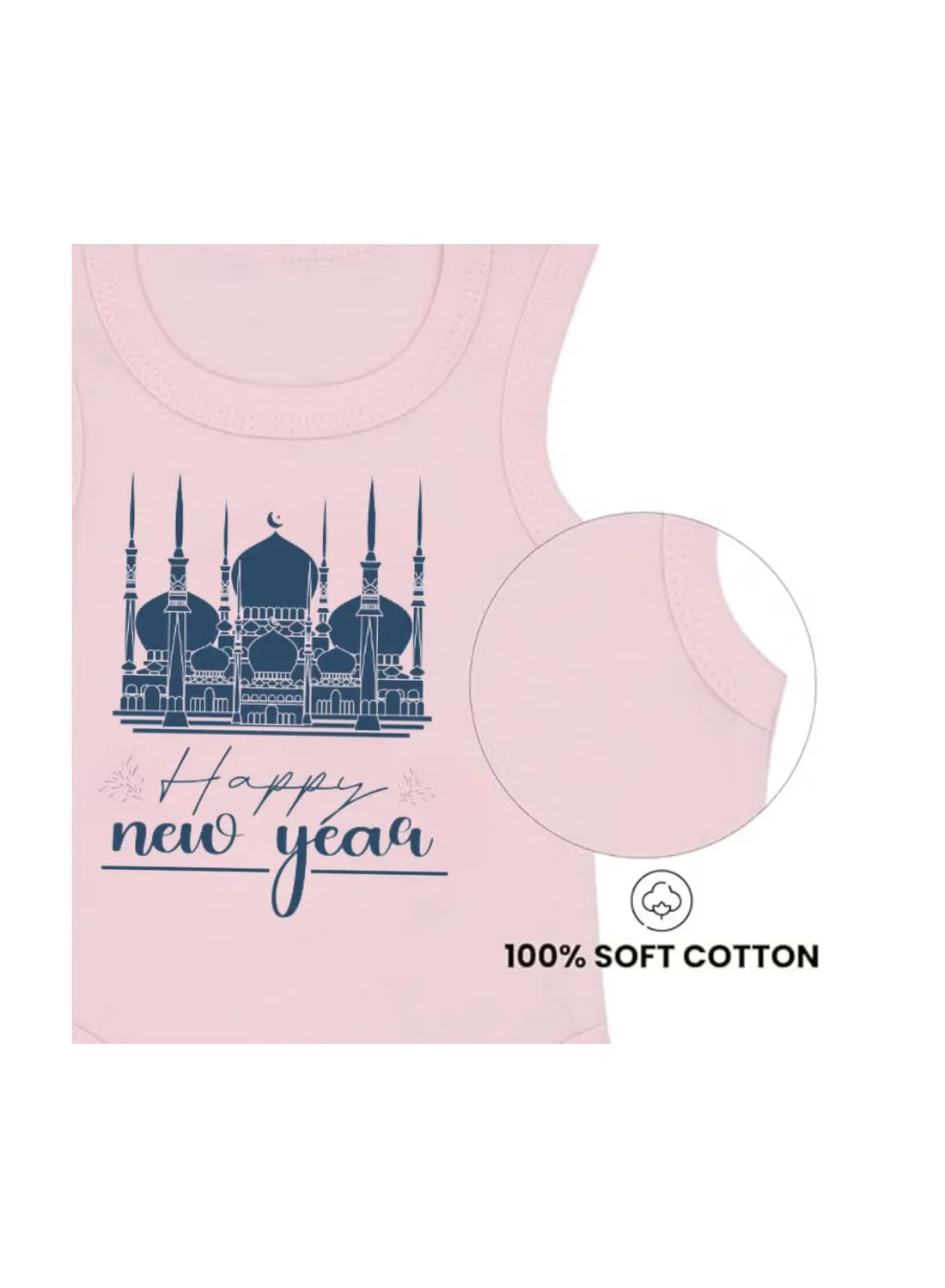 Боди-комбинезон без рукавов Abu Dhabi New Year's Printshop4Me, розовый — фото 3