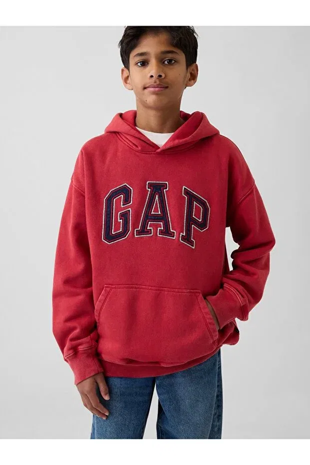 Детское худи для мальчиков с принтом Gap, Red-000