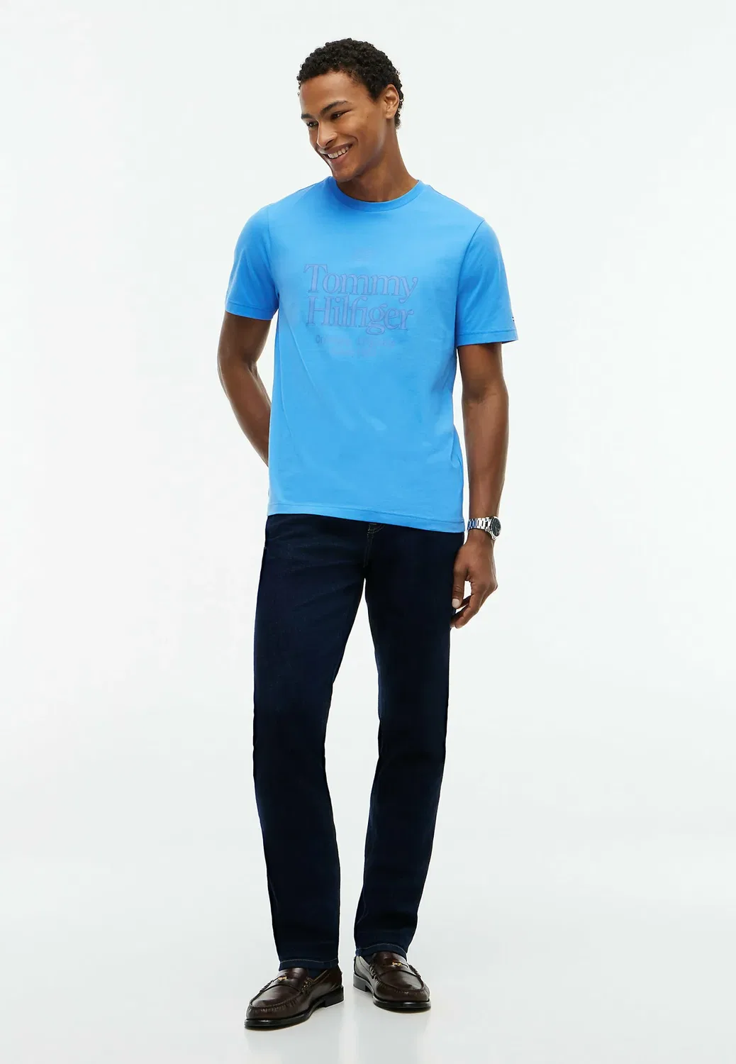 Футболка с принтом в тон - футболка с графическим рисунком Tommy Hilfiger, Blue Spell — фото 2