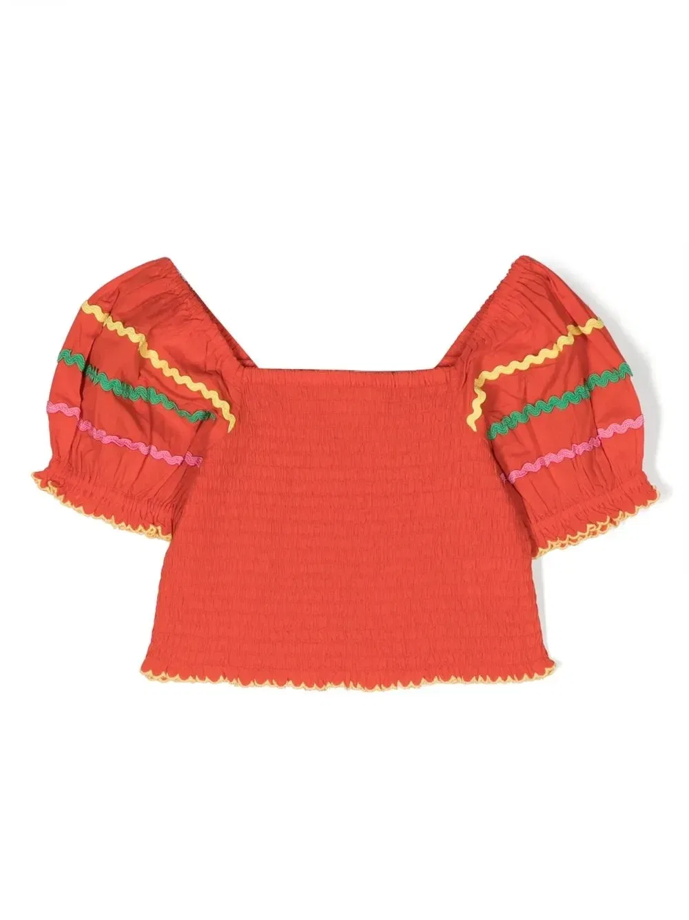 Топ с короткими рукавами и сборками Stella Mccartney Kids, красный
