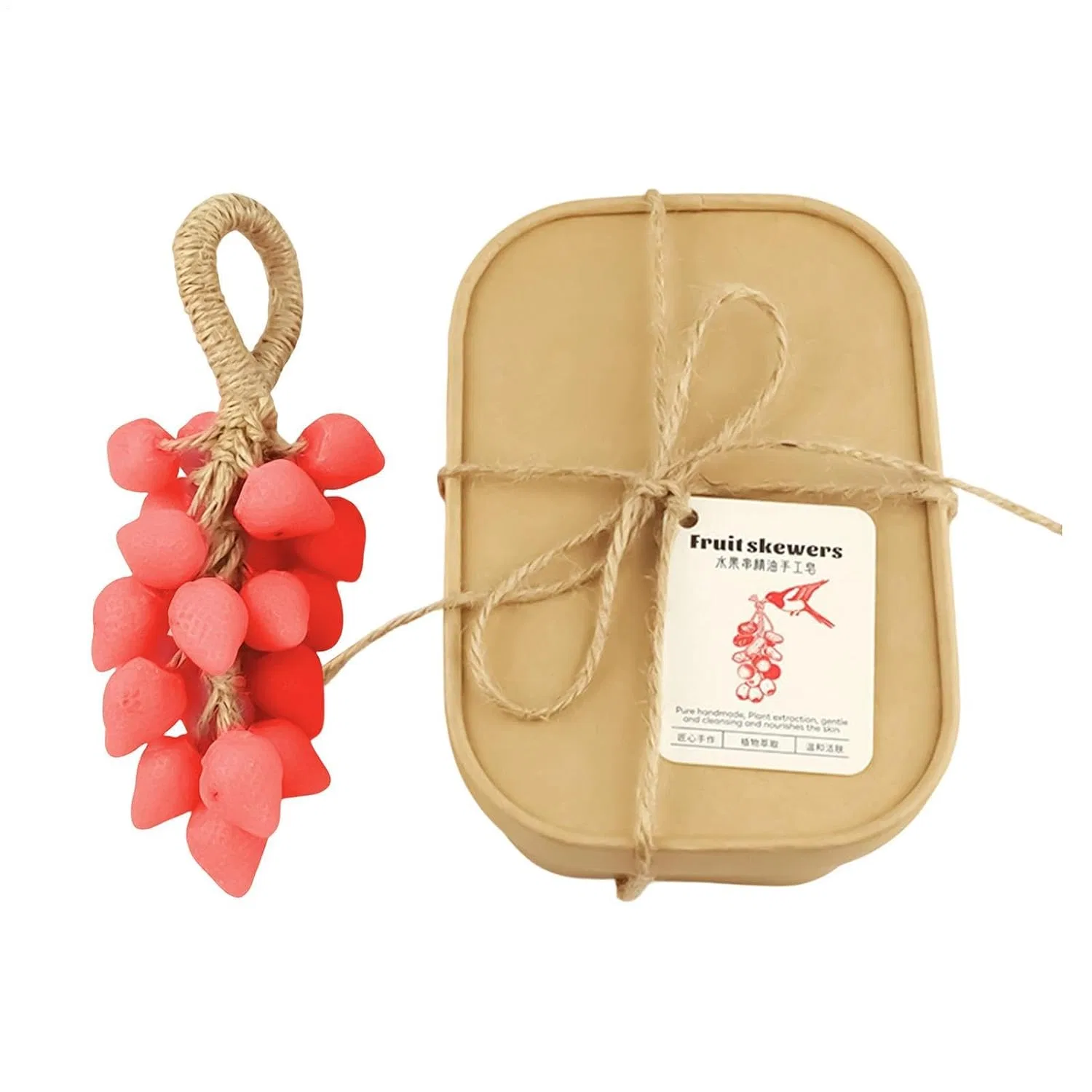 Твердое мыло для душа Strawberry Rope Soap, Genérico, 220 г, Pink