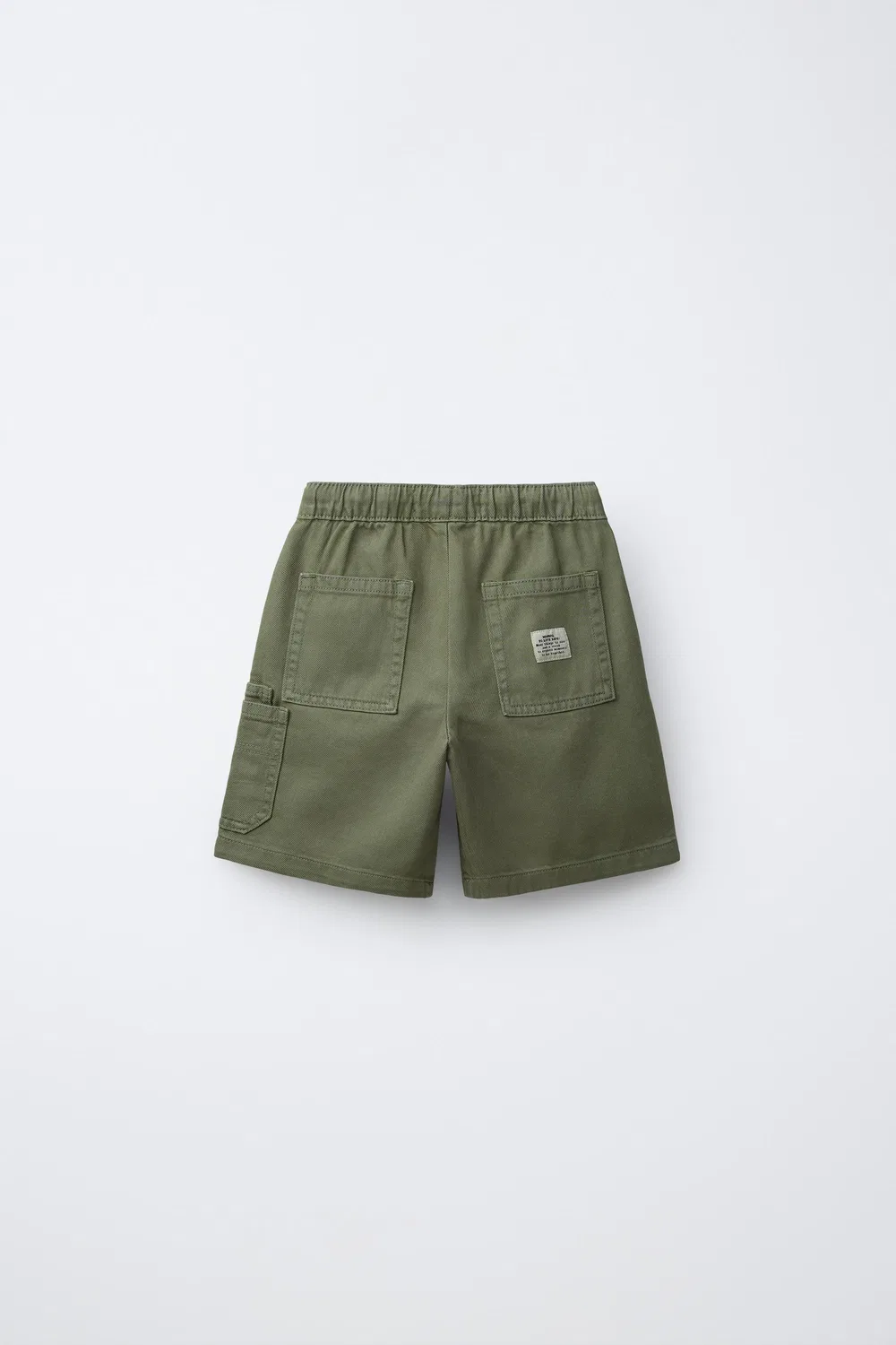 Свободные шорты-карго из саржи ZARA, Green — фото 2
