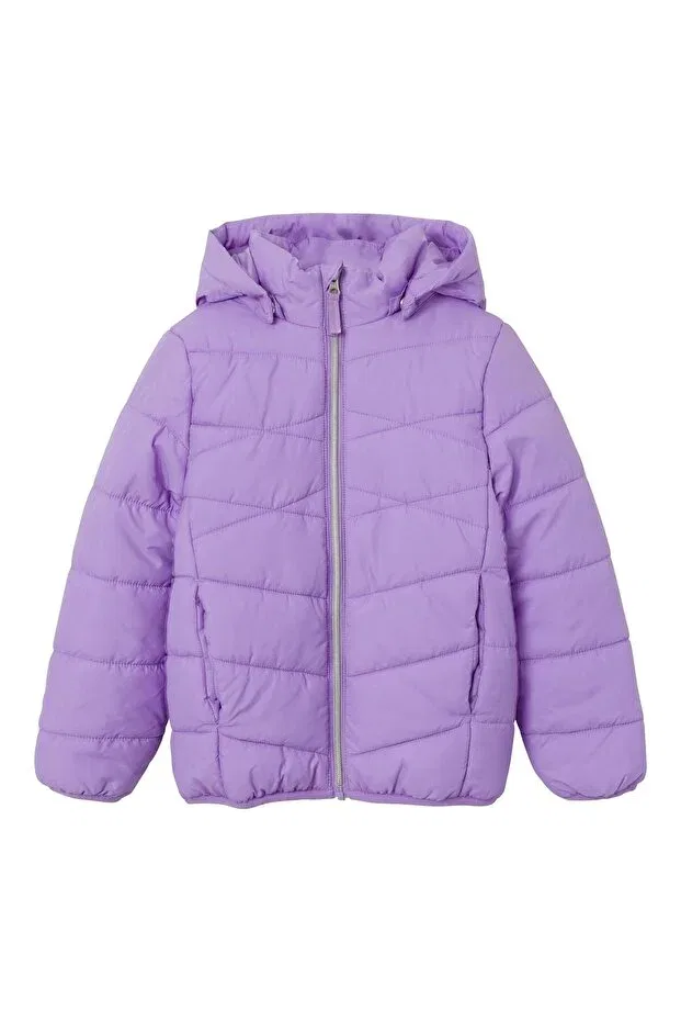 Детское пальто для девочек с кружевным воротником Name It, Lilac