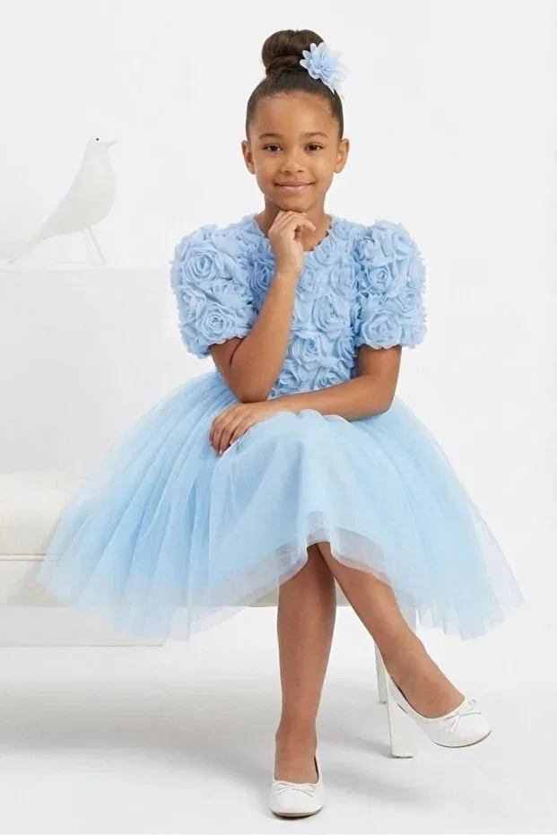 Детское платье для девочек с принтом Luvia Mnk Baby&Kids, Blue — фото 3