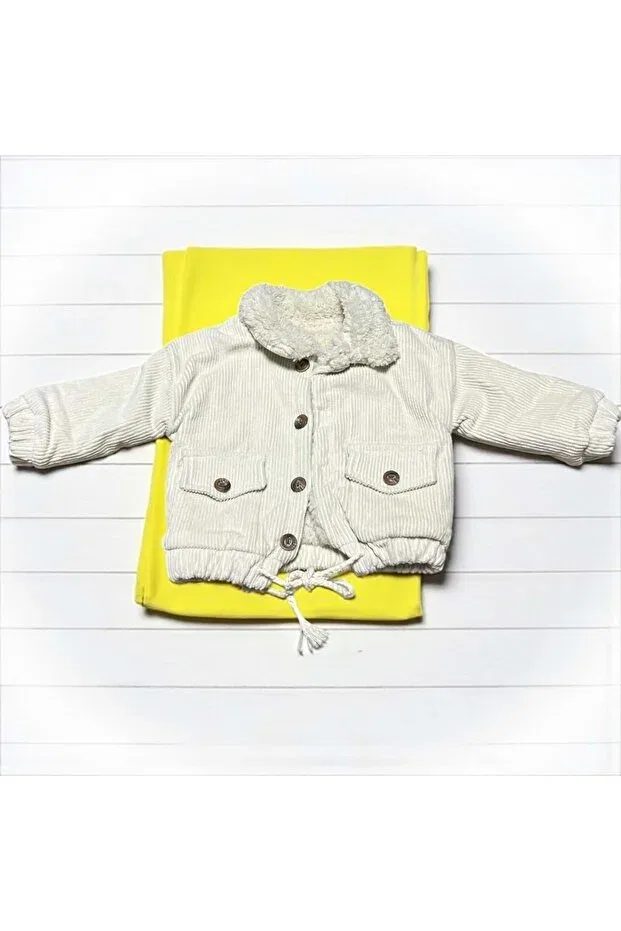 Детское пальто для девочек из велюра Generic Brands, Beige