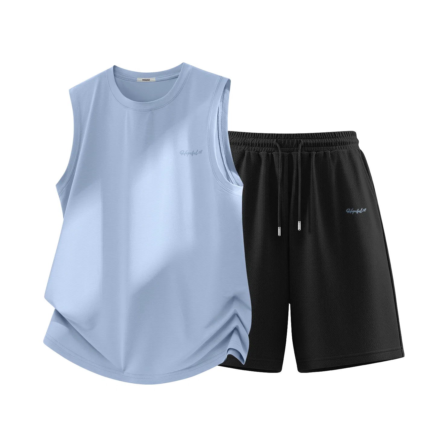 Спортивный костюм детский с принтом Flying Towards Hope MINISO, Glacier Blue+Black