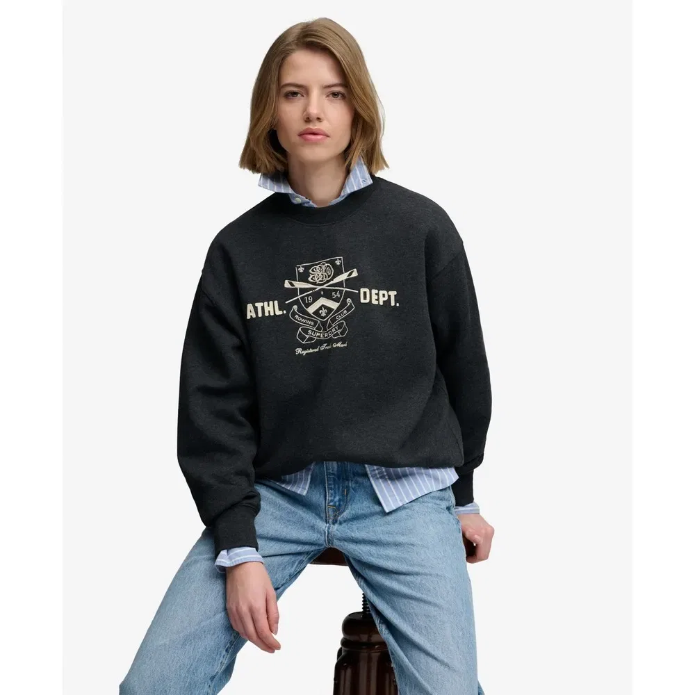 Женский свитшот с вышивкой Country Club Crew Superdry, Black — фото 4