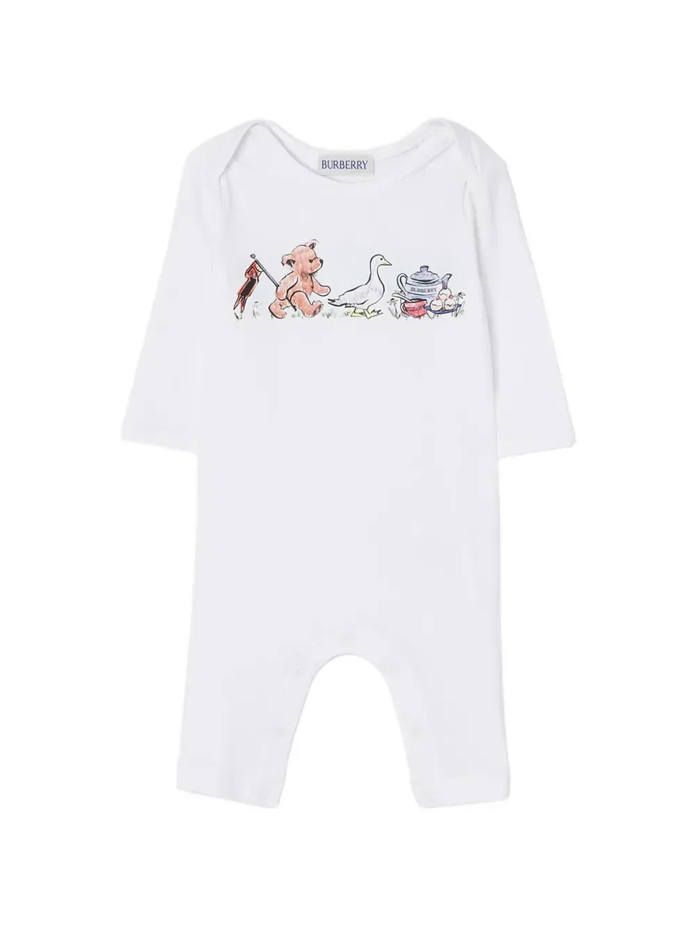 Комбинезон Thomas Bear с принтом Burberry Kids, белый