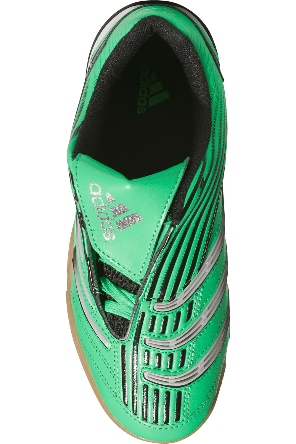 Детские кроссовки футбольные Predator Sala adidas, Green/Core Black/Gum — фото 4
