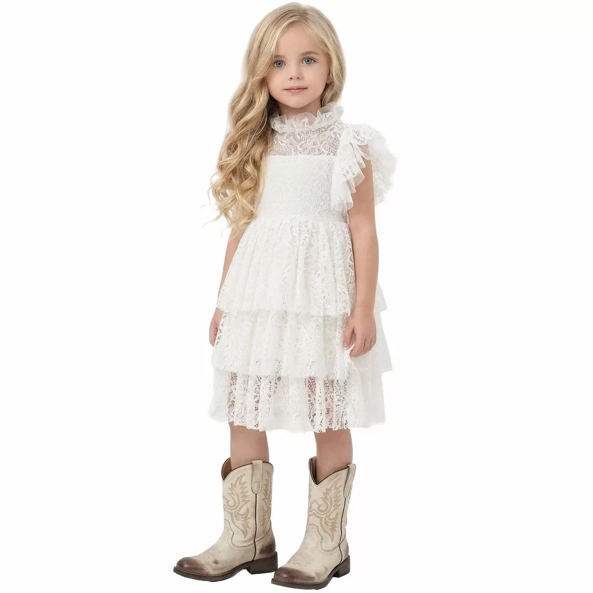 Детское платье для девочек кружевное Iris Lace 2bunnies, White