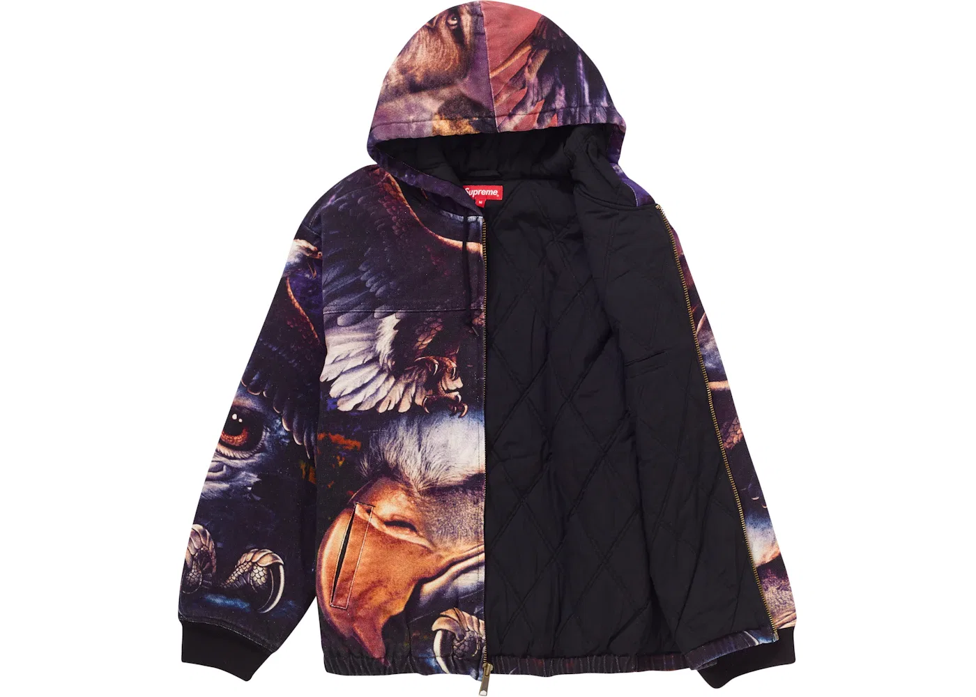 Мужская куртка с капюшоном Supreme Eagle Hooded Work Jacket, розовый — фото 2